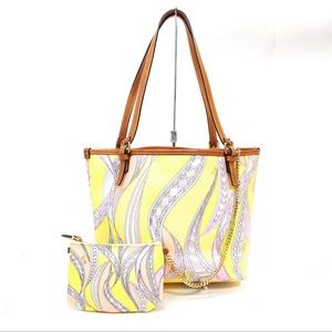 Emilio Pucci Tote Bag Yellow PVC 1153562